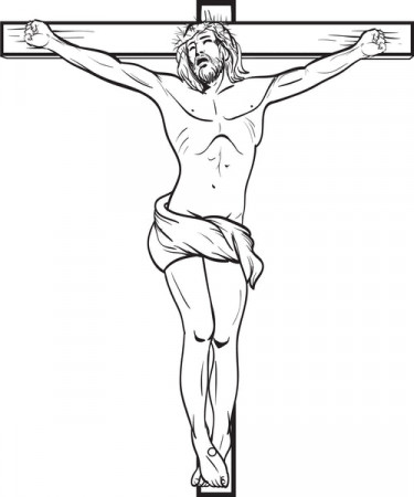 Jesus Crucified On The Cross Printable Coloring Page for Kids – SupplyMe