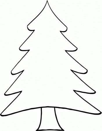 Pine Tree Outline - Coloring Pages for Kids and for Adults