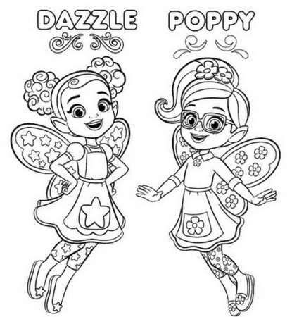 Dazzle and Poppy from Butterbeans Cafe Coloring Page | Cute ...