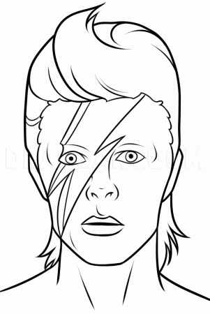 Drawing David Bowie Step by Step, Coloring Page, Trace Drawing