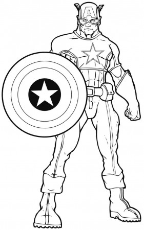 Drawings Captain America (Superheroes) – Printable coloring pages