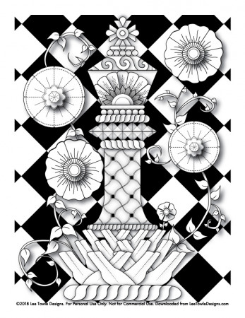 King Chess Piece with With Flowers Coloring Page for Adults - Free Coloring  Page — Lee Towle Designs - Digital Illustrator, Graphic Designer, and Web  Designer
