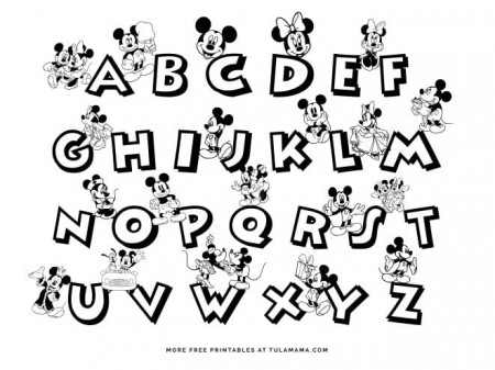 Free Printable Mickey Mouse ABC Coloring Pages - Tulamama