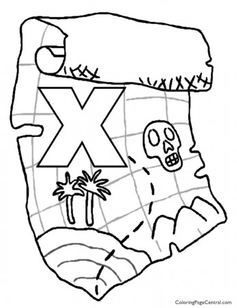 Treasure Map 01 Coloring Page | Coloring Page Central