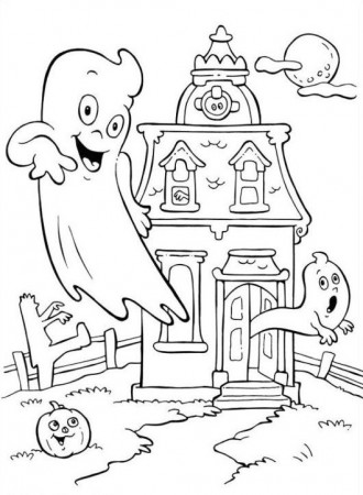 Free Printable Halloween Coloring Pages Haunted House - Co-good.com
