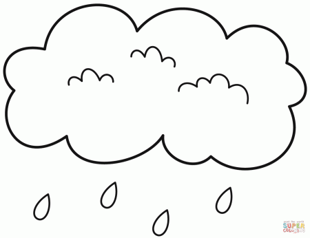 Cloud with Rain coloring page | Free Printable Coloring Pages