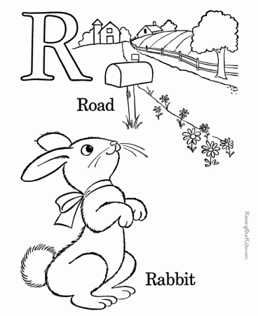 Printable Alphabet sheet to color - Letter R | For kids <3 ...