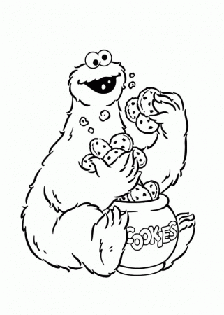 15 Pics of Cookie Monster Eating Cookies Coloring Page - Sesame ...
