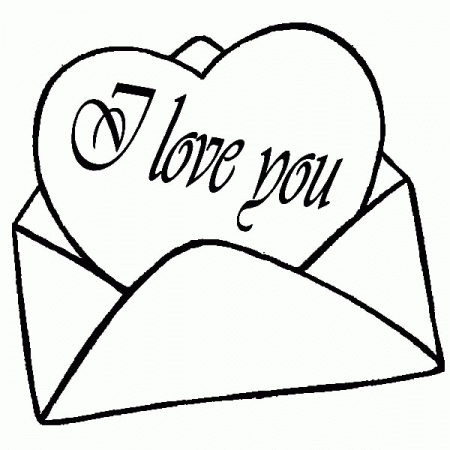 I Love You, : Sending My Heart to You I Love You Coloring Page