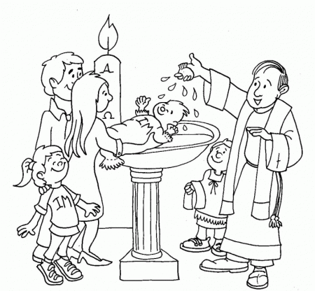 Baptism - Seven Sacraments Coloring Pages