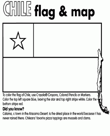 Chile Flag and Map Coloring Page
