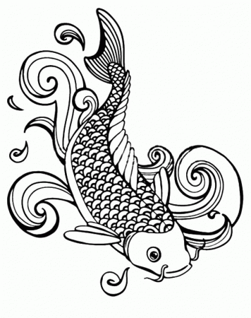 Koi Fish Coloring Page