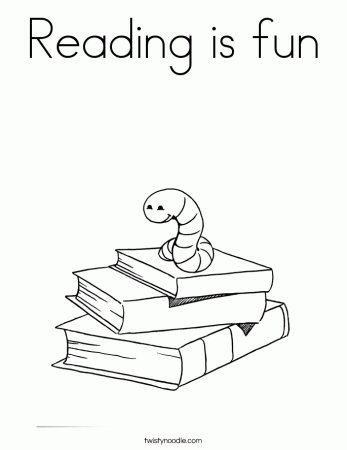 Reading is fun Coloring Page - Twisty Noodle
