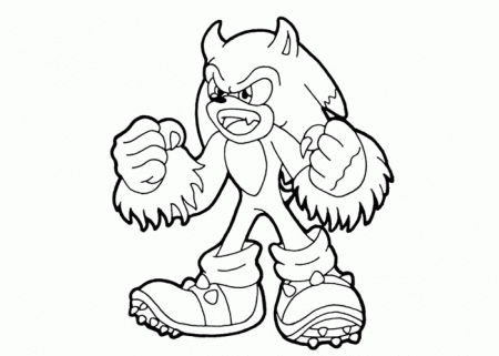 Sonic The Werehog Coloring Page