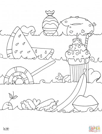 Sea of Sweets coloring page | Free Printable Coloring Pages