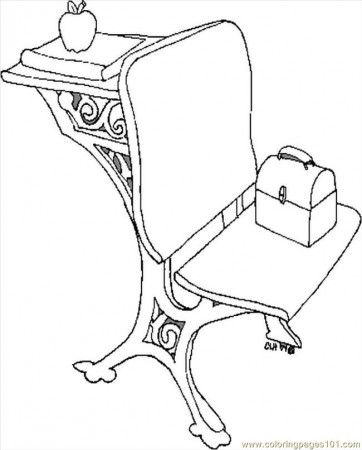 Chair And Desk Coloring Page - Free School Coloring Pages ...