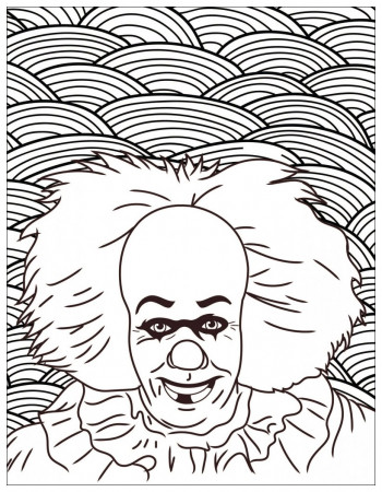 Horror it clown pennywise - Halloween Adult Coloring Pages