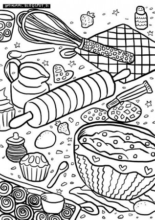 OPTIMIMMI | A free coloring page about baking / Ilmainen ...