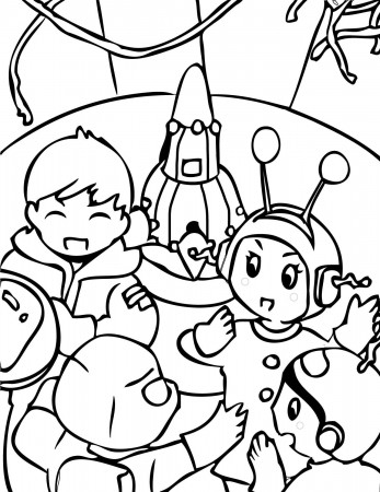 Alien In Spaceship Alien Coloring Page Coloring Page Space ...