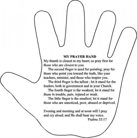 Best Photos of My Prayer Hand Coloring Page - Five Finger Prayer ...