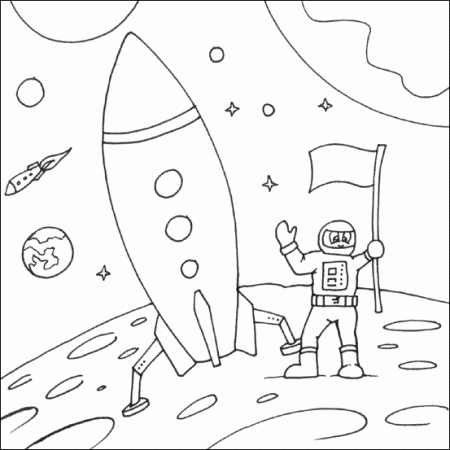 Moon Landing Coloring Page