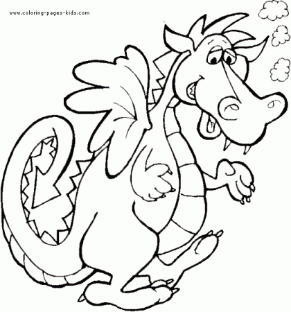 Dragon color page - Coloring pages for kids - Fantasy & Medieval ...