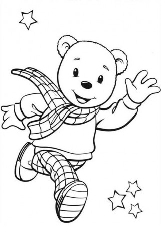 Rupert Bear is Running Coloring Pages | Best Place to Color