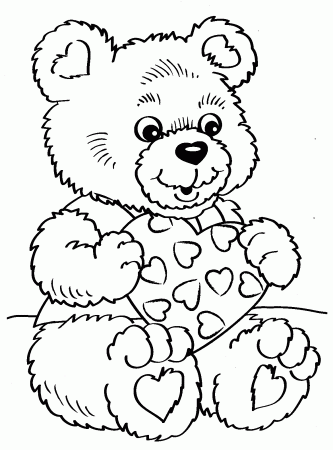 Free Printable Disney Valentine Coloring Pages Of Teddy Bear ...