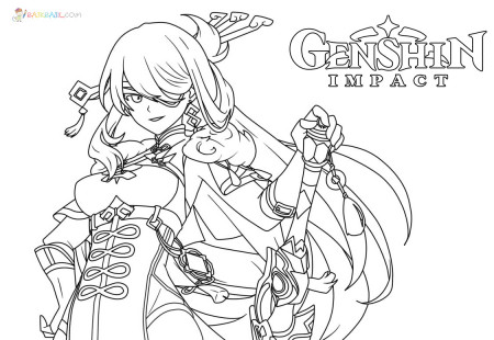 Genshin Impact Coloring Pages | New Pictures Free Printable