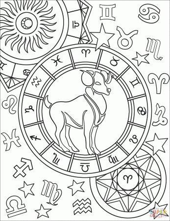Aries Zodiac Sign coloring page from Star signs category. Select from 29062  printable … | Free printable coloring pages, Mandala coloring pages, Zodiac  signs colors