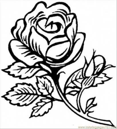 Beautiful Big Rose Coloring Page - Free Flowers Coloring Pages ...