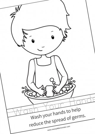 Hand Washing Colouring Page & Activity for Kids - Messy Little Monster