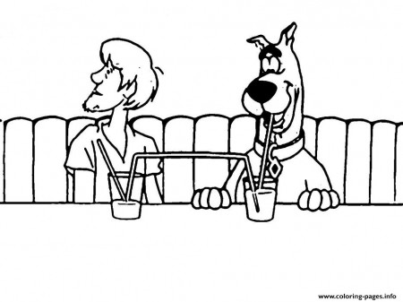 Shaggy And Scooby Having Juice 80d8 Coloring Pages Printable