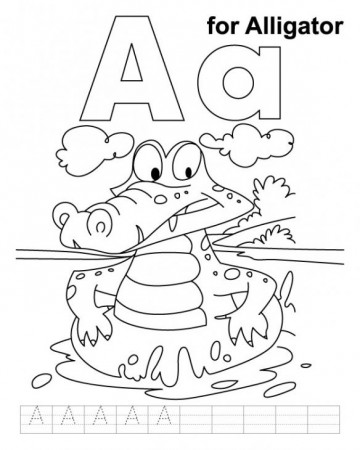 A Is For Alligator Coloring Page To Print For Kids | Alphabet ...