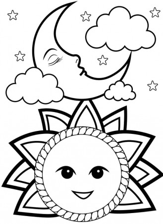 Print Sun And Moon Coloring Page - Free Printable Coloring Pages for Kids