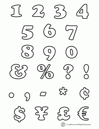 Bubble Numbers Coloring Page
