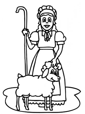 Mary Had a Little Lamb Gnome Coloring Pages | Color Luna