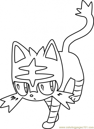 Litten Pokemon Sun and Moon Coloring Page - Free Pokémon Sun and Moon Coloring  Pages : ColoringPages101.com