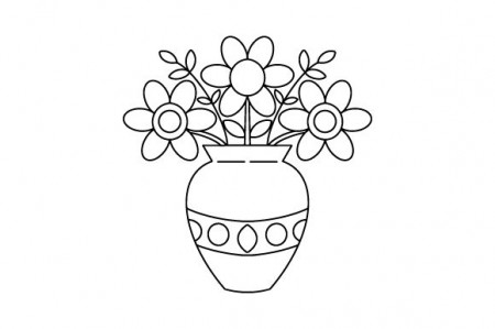 Flowers and Flower Vase Coloring Page SVG Cut file by Creative Fabrica  Crafts · Creative Fabrica