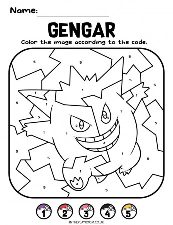 8 Pokemon Color by Number Coloring Pages for Kids - In The Playroom