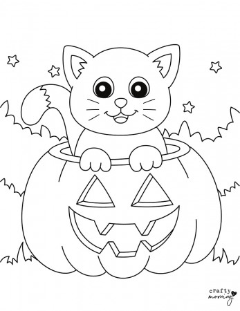 Halloween Cat Coloring Pages (Free Printables) - Crafty Morning