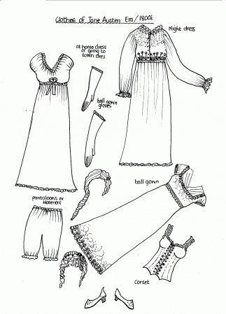 Early 1800s Fashions to Print and Color | Doll Diaries