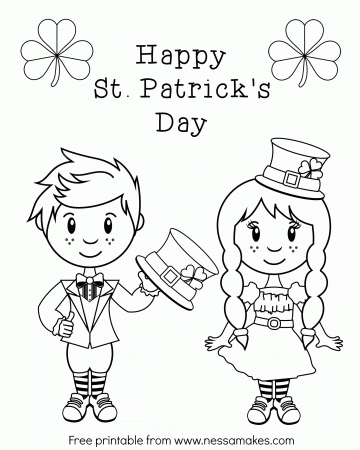 FREE Printable!} St. Patrick's Day Color Sheet! - Nessa Makes