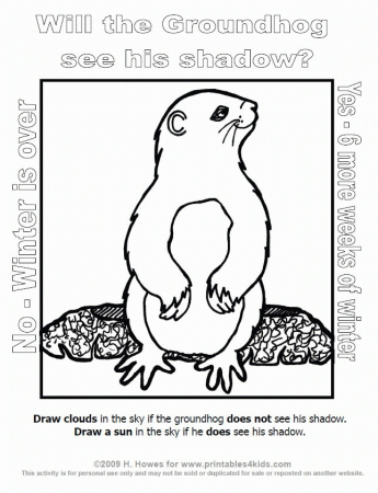 Groundhog Day coloring page | Winter Activities for the classroom ...
