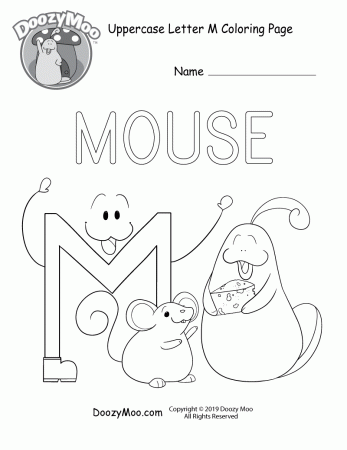 Cute Uppercase Letter M Coloring Page (Free Printable) - Doozy Moo