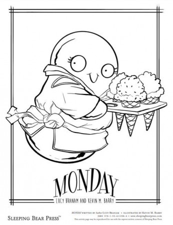 Coloring Page -Monday | Teaching guides, Coloring pages, Resource classroom