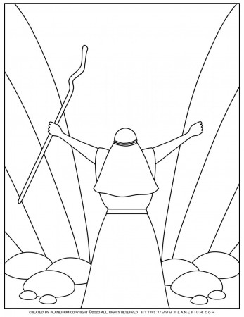 Passover - Coloring Page - Moses Parting the Red Sea | Planerium