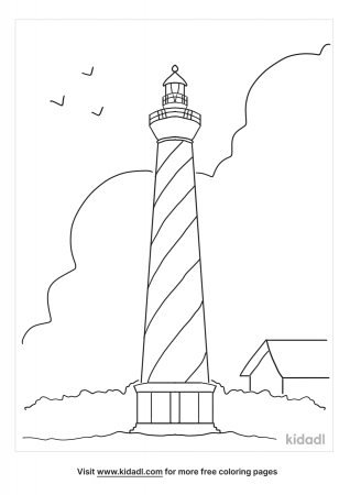 Cape Hatteras Lighthouse Coloring Pages | Free Buildings Coloring Pages |  Kidadl