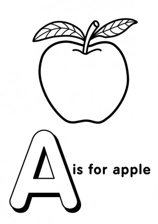 A For Apple coloring pages