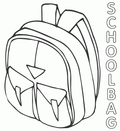 New School Bag Coloring Pages - Coloring Cool